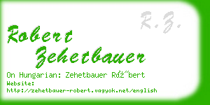 robert zehetbauer business card